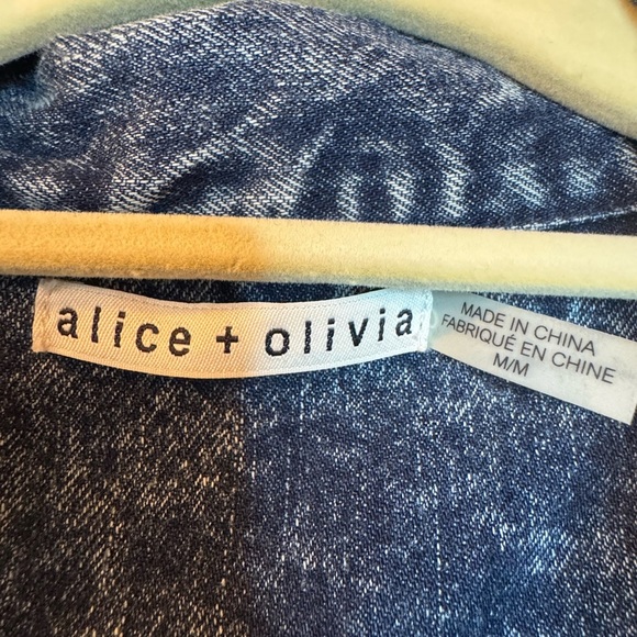 Alice + Olivia Embellished Crystal Denim Jacket – Size M - Picture 5 of 16